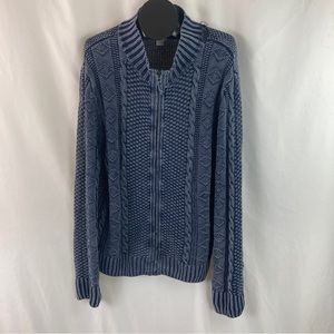 Zip-up Distressed Cardigan Sweater Size Large by Carbon2Cobalt